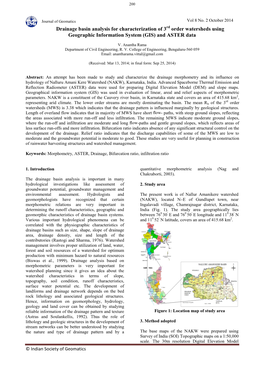 Drainage Basin Analysis for Characterization of 3 Rd Order Watersheds Using Geographic Information System