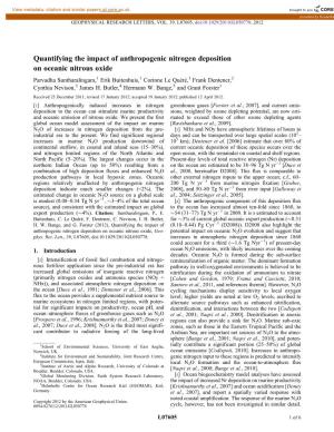 Quantifying the Impact of Anthropogenic Nitrogen Deposition