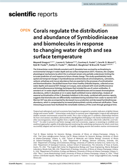 Corals Regulate the Distribution and Abundance of Symbiodiniaceae