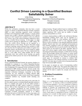 Conflict Driven Learning in a Quantified Boolean Satisfiability