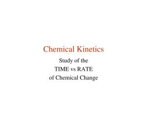 Chemical Kinetics Study of the TIME Vs RATE of Chemical Change CHEMICAL KINETICS DEALS WITH