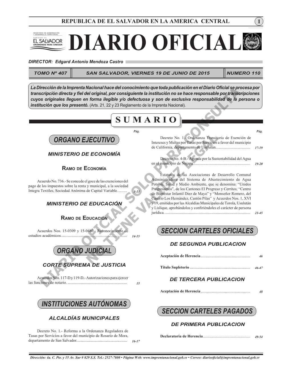 Diario Oficial 19 De Junio 2015.Indd