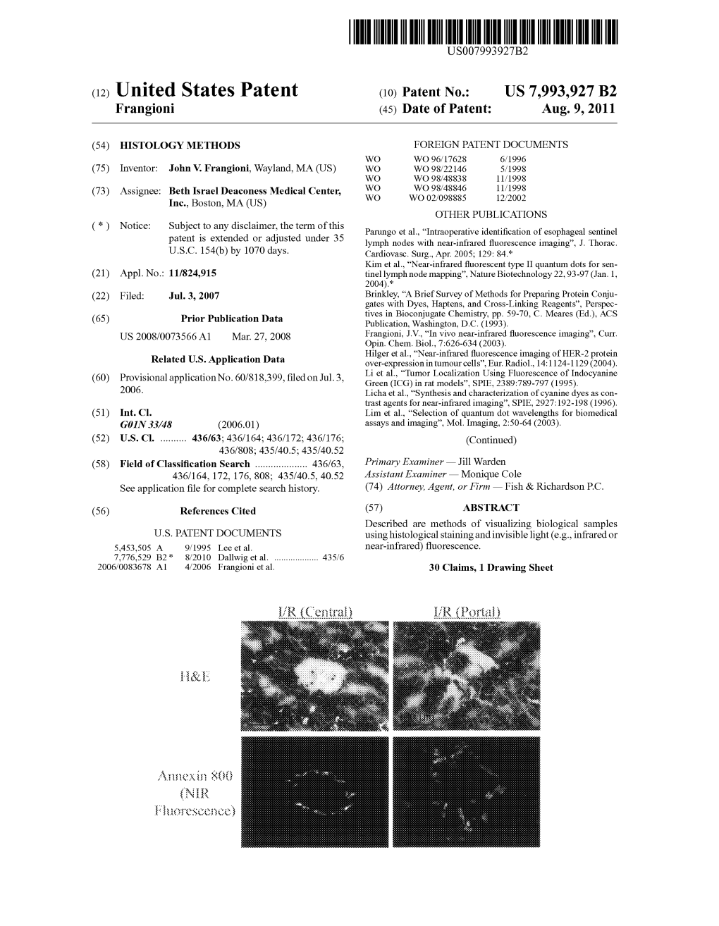 (12) United States Patent (10) Patent No.: US 7,993,927 B2 Frangioni (45) Date of Patent: Aug