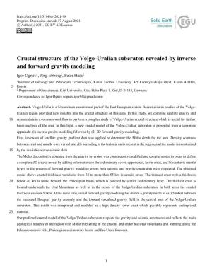Crustal Structure of the Volgo-Uralian Subcraton Revealed by Inverse And