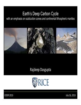 Earth's Deep Carbon Cycle