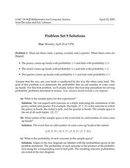 Problem Set 9 Solutions