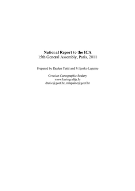 National Report to the ICA 15Th General Assembly, Paris, 2011