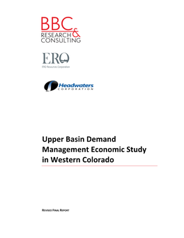 Upper Basin Demand Management Economic Study in Western Colorado
