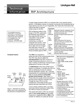 RIP Architecture L Technical Information