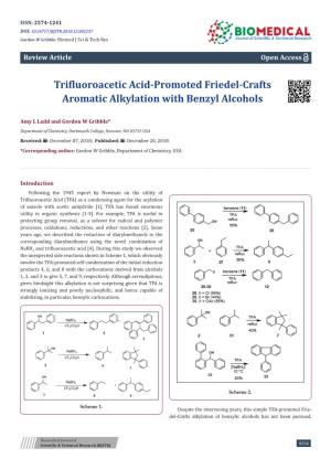 Trifluoroacetic Acid-Promoted Friedel-Crafts Aromatic Alkylation with Benzyl Alcohols