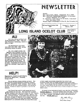 I 0 Long Island Ocelot Club I Volume 11 Number 2