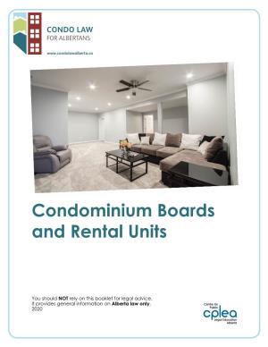 Condominium Boards and Rental Units