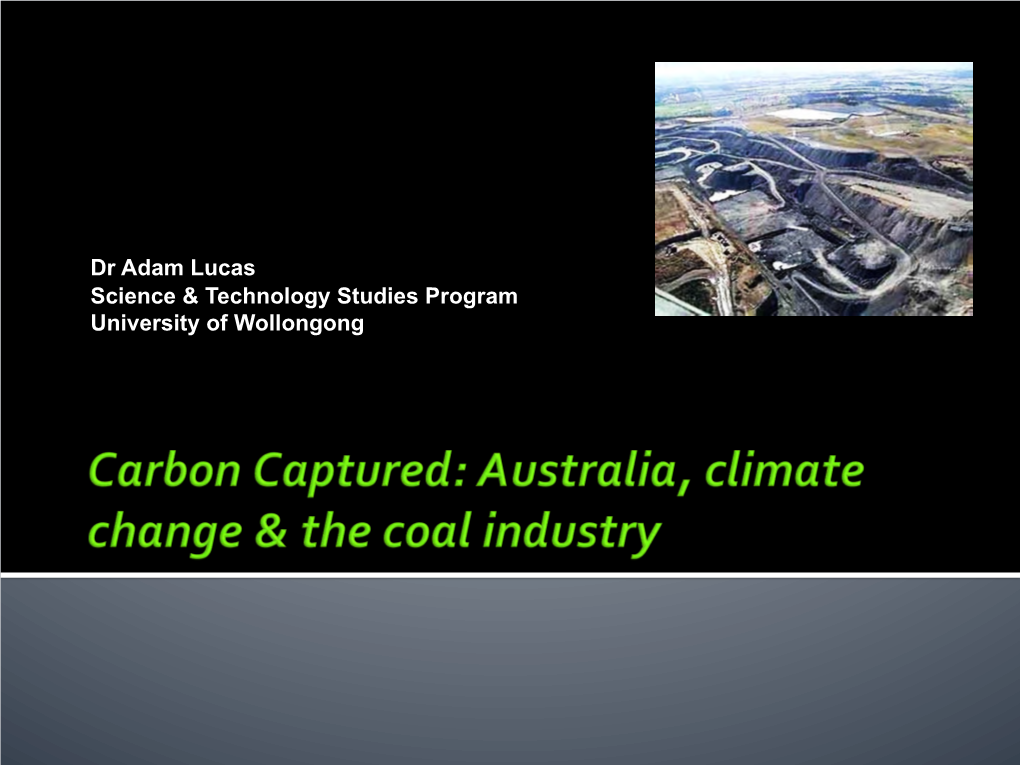 Australia, Climate Change and the Coal Industry