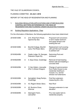 Planning Committee Agenda 26 July 2018