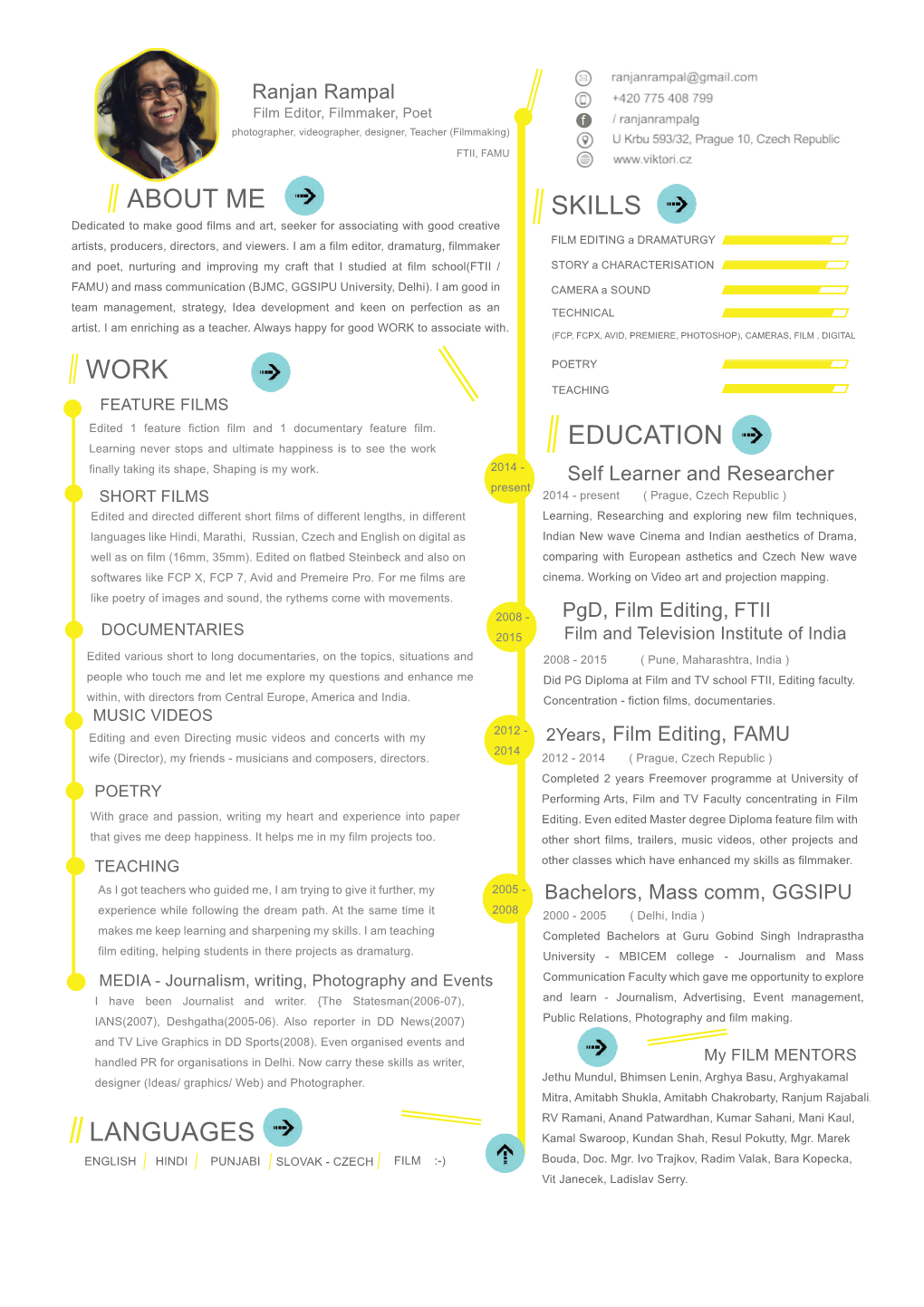 About Me Work Education Skills Languages