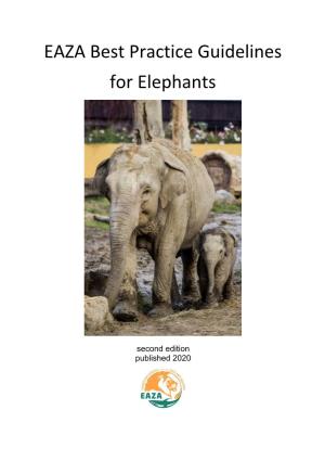 EAZA Best Practices Guidelines for Elephants 2020