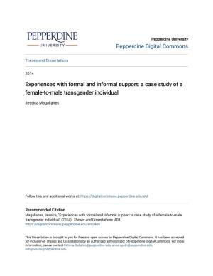 Experiences with Formal and Informal Support: a Case Study of a Female-To-Male Transgender Individual