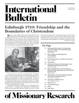 Edinburgh 1910: Friendship and the Boundaries of Christendom