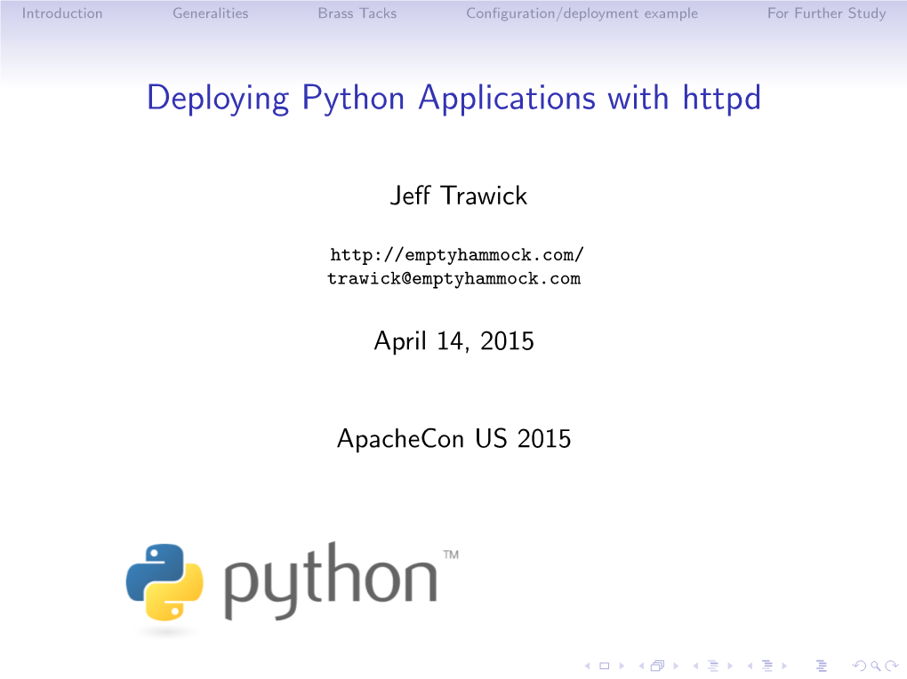 Deploying Python Applications with Httpd
