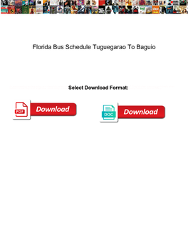 Florida Bus Schedule Tuguegarao to Baguio