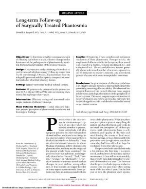 Long-Term Follow-Up of Surgically Treated Phantosmia