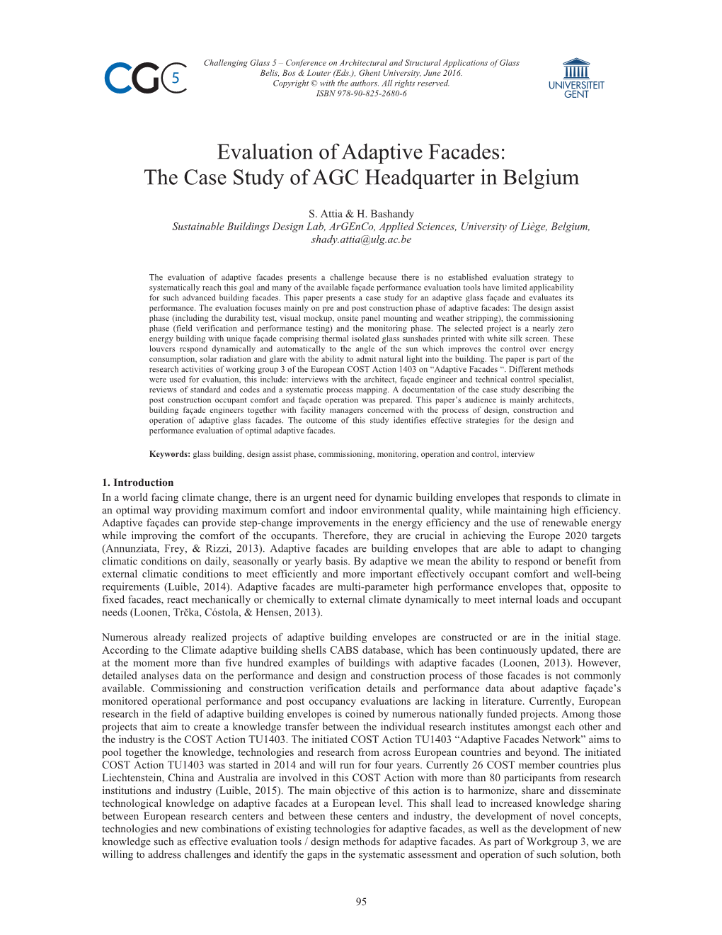 Evaluation of Adaptive Facades: the Case Study of AGC Headquarter in Belgium