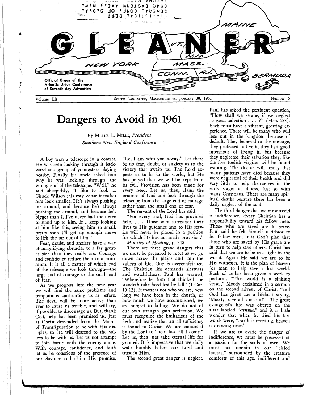 Dangers to Avoid in 1961 So Great Salvation