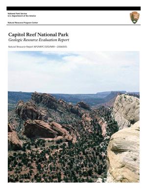 Geologic Resource Evaluation Report, Capitol Reef National Park