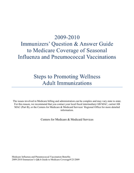 Immunizers Guide to Flu and PPV Vaccinations
