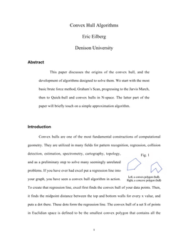 Convex Hull Algorithms Eric Eilberg Denison University