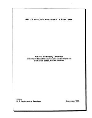 Belize National Biodiversity Strategy