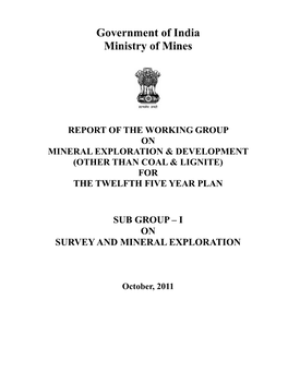 Government of India Ministry of Mines