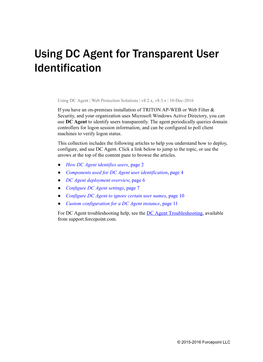 Using DC Agent for Transparent User Identification