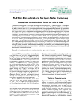Nutrition Considerations for Open-Water Swimming