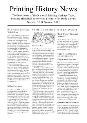 Printing History News 31