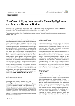Five Cases of Phytophotodermatitis Caused by Fig Leaves and Relevant Literature Review