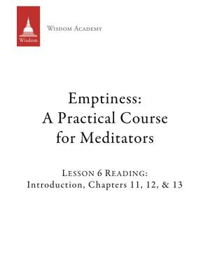 Emptiness: a Practical Course for Meditators