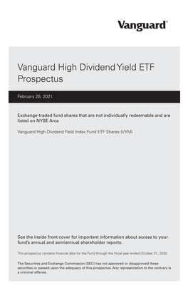 Vanguard High Dividend Yield ETF Prospectus