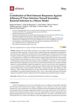Contribution of Host Immune Responses Against Influenza D