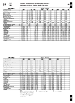 Rümmingen - Binzen - 55 55 Haltingen - Weil Am Rhein - Basel Claraplatz