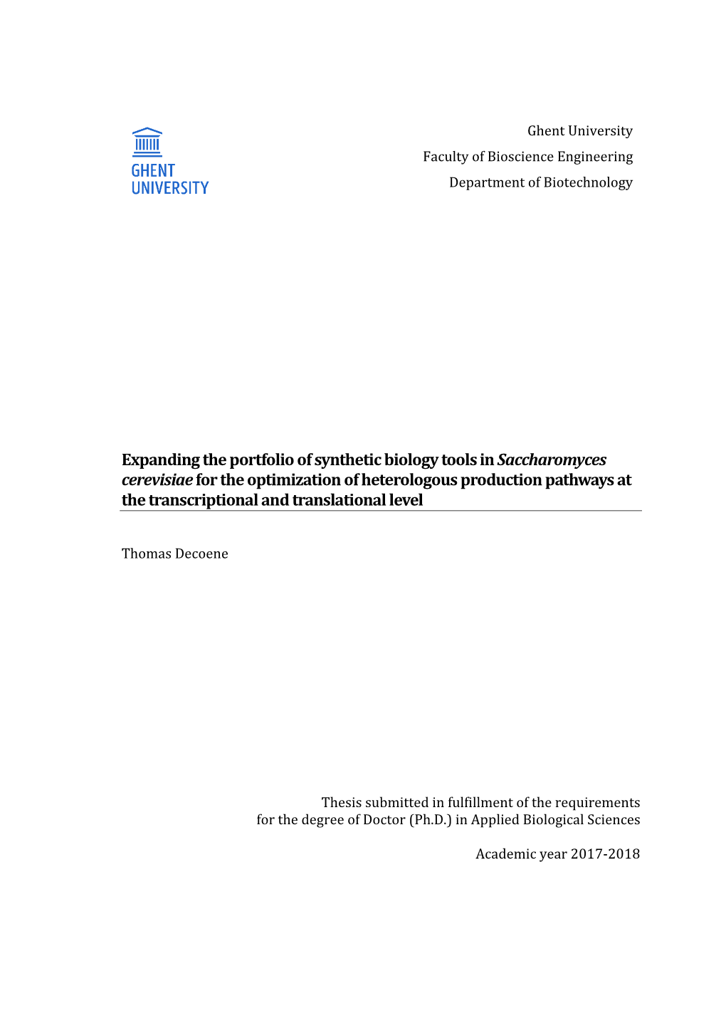 Expanding the Portfolio of Synthetic Biology Tools in Saccharomyces