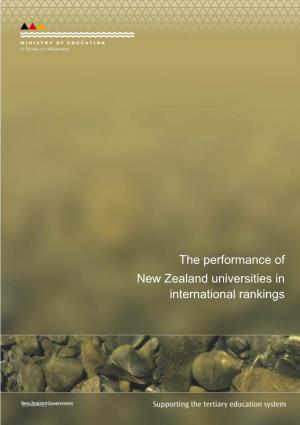 The Performance of New Zealand Universities in International Rankings