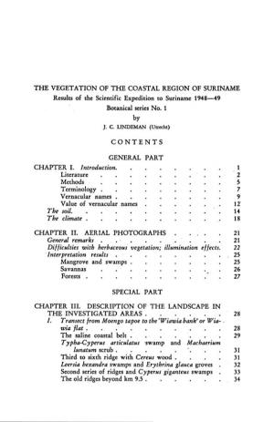 The Vegetation of the Coastal Region of Suriname. Results of the Scientific Expedition to Suriname 1948—49 Botanical Series No