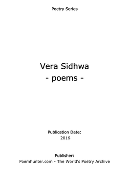 Vera Sidhwa - Poems