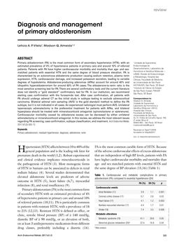 Diagnosis and Management of Primary Aldosteronism