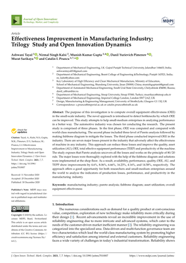 Effectiveness Improvement in Manufacturing Industry; Trilogy Study and Open Innovation Dynamics