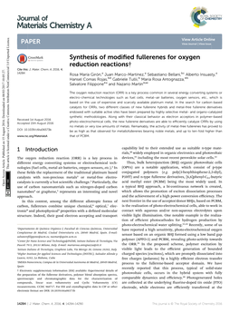 Synthesis of Modified Fullerenes for Oxygen Reduction Reactions