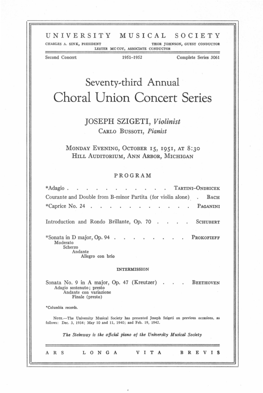 Choral Union Concert Series