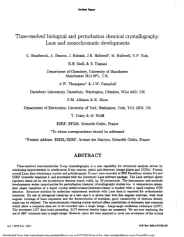 Time-Resolved Biological and Perturbation Chemical Crystallography