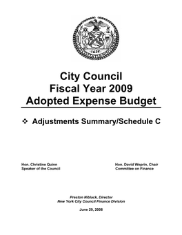 City Council Fiscal Year Adopted Expense